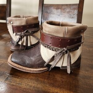 Ariat Square Toe custom Handmade Upcycled Boots women's size 7